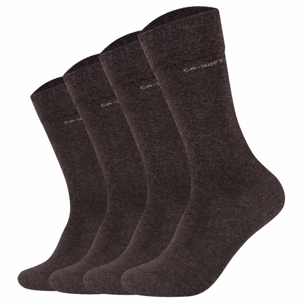 Calcetines unisex Camano - Calcetines suaves, monocolor, paquete de 4 Marrón oscuro 39-42
