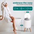 thumbnail image 2 of SereneLife Freestanding Towel Warmer Bucket – 18" Hot Towel Warmer with Legs, 12L Capacity, Built-In Timer, Aroma Discs & LED Indicator, Fits One Towel or Robe for Bathroom & Spa (Gray), 2 of 5