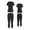 Black, variant on Women’s Medical Nursing Jogger Scrub Set Flexxione Mock Wrap Top and Jogger Pants