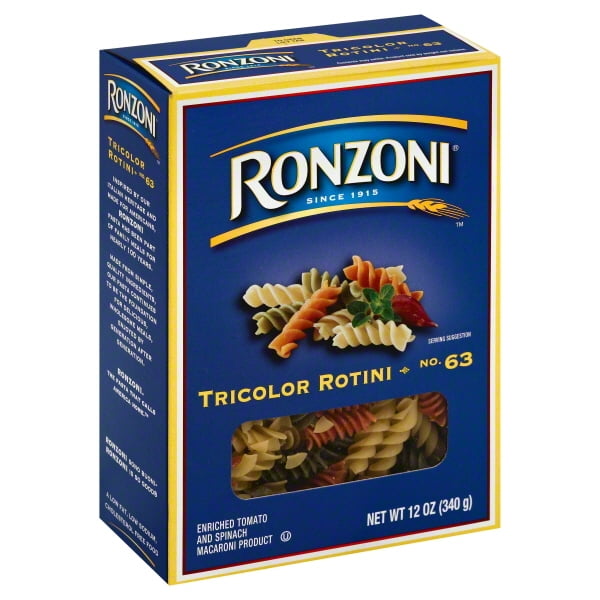 Ronzoni Tricolor Rotini Pasta, 12Ounce Box