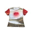 thumbnail image 3 of Franhais Ladies Summer Slim T-shirt, Women Leisure Style Lip/Scenery/Dot Printing Splicing Short Sleeve Round Collar Tops, 3 of 9