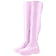 thumbnail image 6 of Women's Fashion Over The Knee Boots Comfortable Round Toe Chunky Block Heels Thigh High Boots, 6 of 6