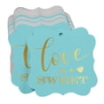 thumbnail image 3 of Inkdotpot Real Gold Foil Love Is Sweet Wedding Tags Favor Bracket Shape Hang Pack Of 100 Paper Tags, 3 of 6