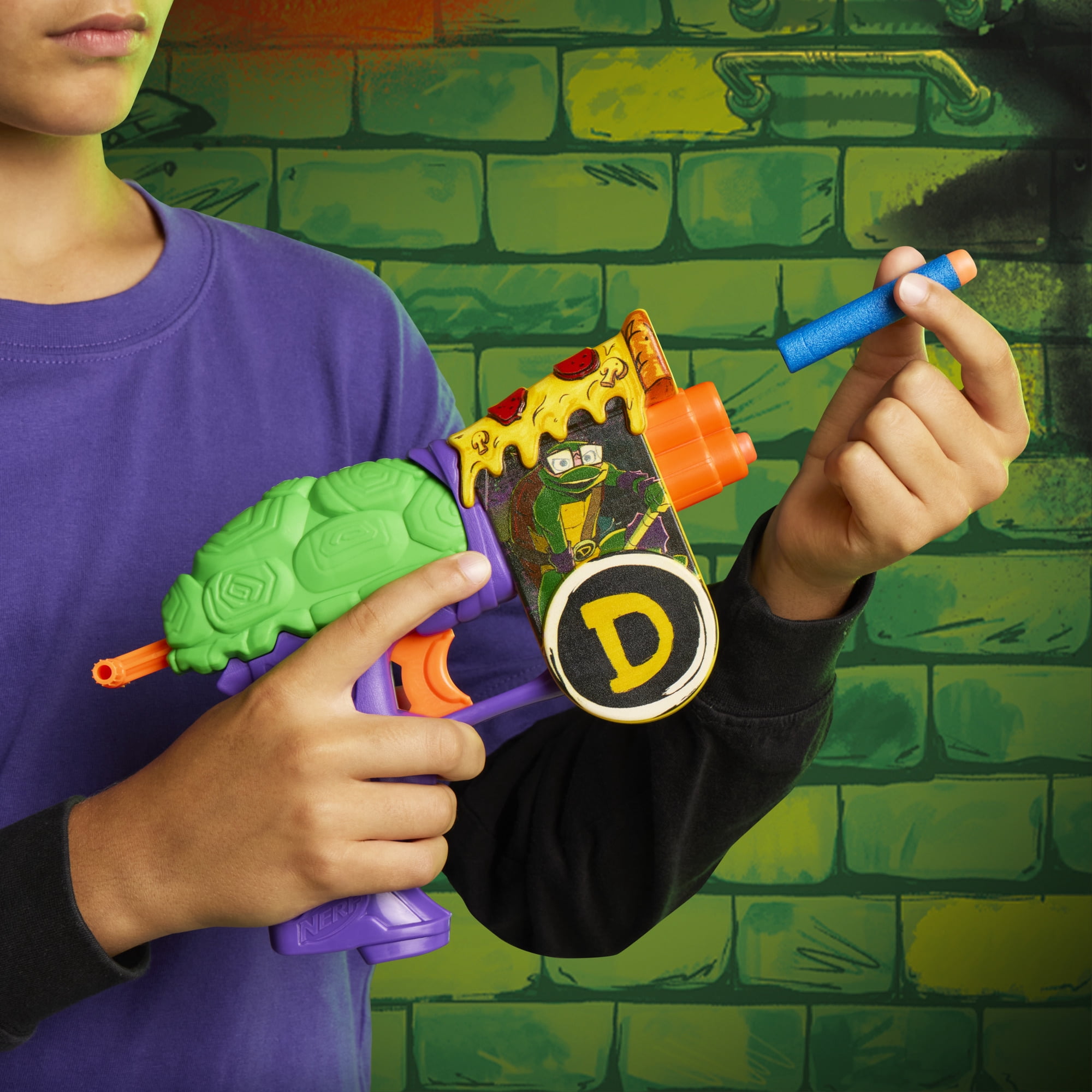 Nerf Teenage Mutant Ninja Turtles Donatello Blaster, 4 Nerf Elite Darts, Gifts for 8 Year Old Boys & Girls & up