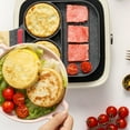 thumbnail image 4 of Fried Egg Burger Maker Nonstick Fry Pan Frying Pans 3 Section Multi Flat Skillet Omelette Breakfast Aluminum Wooden, 4 of 6