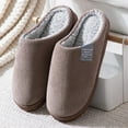 thumbnail image 2 of Womens Mens Fuzzy Slippers Memory Foam Slip on Cozy Scuff Home Bedroom Shoes Nonslip Soft Plush Slides Shoes Coffee 12, 2 of 9