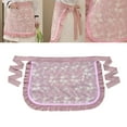 thumbnail image 2 of Waist Apron, Ongmies Waist Apron Soft Oil Proof Lace Embroidered Women Server Waitress Short Half Apron with 2 Pockets for Kitchen, Pink, 2 of 9