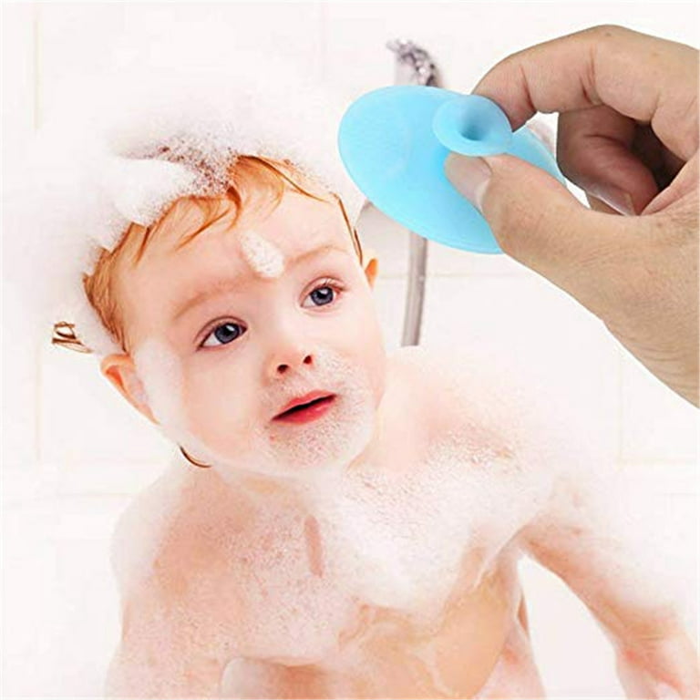 Baby Bath Sponge (12-Pack) Soft Foam Scrubber with Cradle Cap Bristle Brush  - Body, Hair, and Scalp Cleaning - Gentle on Infants