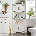 T4TREAM Farmhouse Tall Corner Storage with Barn Door