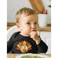 thumbnail image 3 of Tstars Gobble Turkey Face Baby Bodysuit First Thanksgiving Baby Boy Girl Outfit 18M Black, 3 of 6
