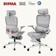 thumbnail image 4 of Sihoo B100 PRO Ergonomic Office Chair with Footrest, Adaptive Lumbar Support, 3D Wide Headrest, 360° Rotatable Flip-Up Armrests for Adult, Home, Light Grey, 4 of 13