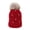 Red, variant on Pom Pom Beanie Winter Hat for Women - Faux Fur Pompom Warm Chunky Soft Cable Knit Hats - Cold Weather Knitted Cap
