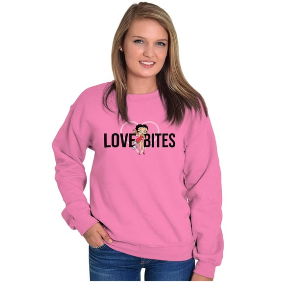 Betty Boop Love Bites Single Girls Women Crewneck Sweatshirt Brisco Brands M