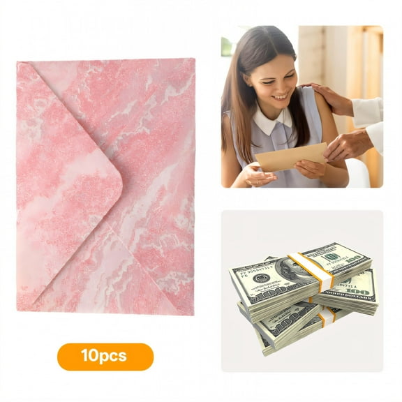 CCOCC 10Pcs Money Envelopes for Cash,6.3*4.33 in Coin Envelopes,Envelopes 4X6,Gold