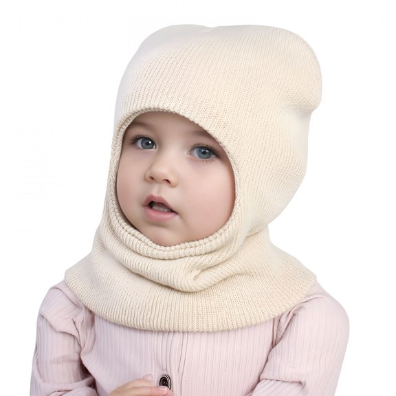 TELOLY Baby Winter Hat Scarf Set 2 in 1 Kids Warm Windproof Knitted Beanie with Neck for Winter Toddler Winter Hats 1-6 Years