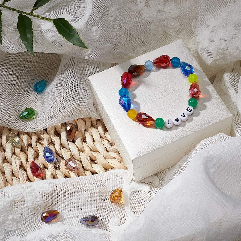 10strands 10 Strands Faceted Drop Glass Beads Strands Mixed Color 15x10mm Hole: 1mm; About 28pcs/Strand 16"