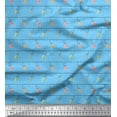 thumbnail image 1 of Soimoi Blue Heavy Satin Fabric Hanging Hook & Cups Kitchen Print Sewing Fabric Yard 54 Inch Wide, 1 of 3