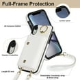 thumbnail image 6 of Allytechgroup Wallet Case for Apple iPhone XR, RFID Blocking Crossbody Shoulder Strap Hand Wrist Cards Holder Ring Stand Bumper Drop Protection Phone Case for Girls Women, White, 6 of 9