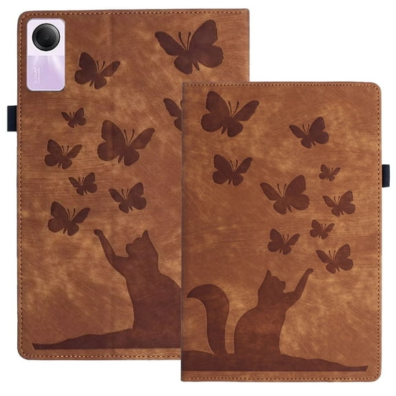 XYX Case for Redmi Pad SE 11 inch Released 2023, Butterfly Cat Slim Folio Stand Cover for Xiaomi Redmi Pad SE 11 inch, Brown