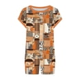 thumbnail image 4 of Enjoytime Summer Outfits for Women Print Short Sleeve Crewneck Tops with Shorts Lounge Set Beach Travel Casual Two Piece Set, 4 of 5