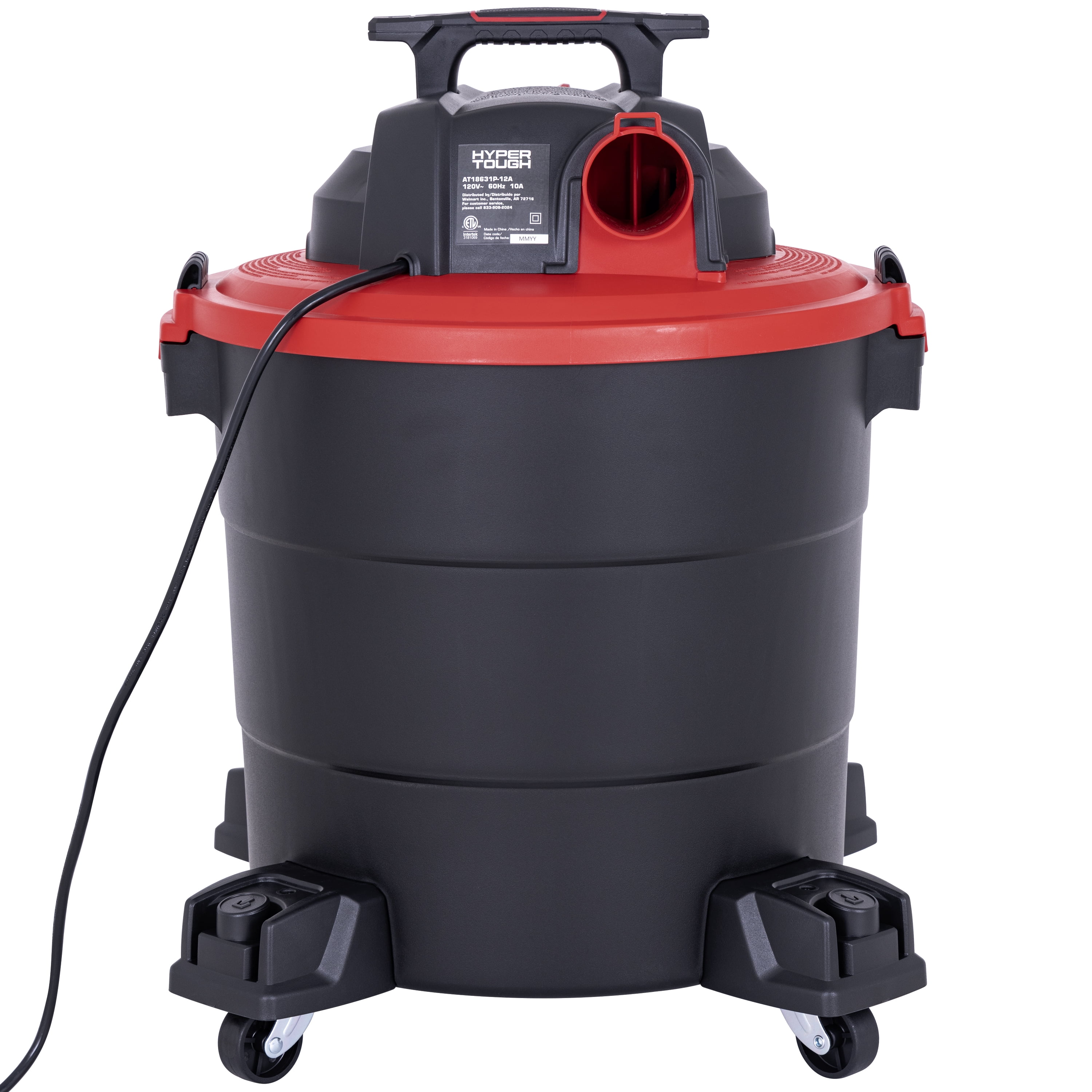 Hyper Tough 12 Gallon 6HP Poly Wet/Dry Vacuum for Home, Car, Garage & Workshop