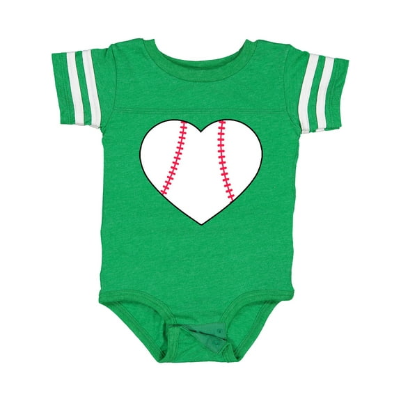 Inktastic Heart Shaped Baseball Boys or Girls Baby Bodysuit