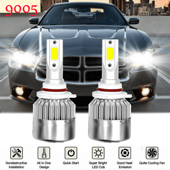 9005 2x LED Headlight High/Low Beam Bulbs For Dodge Charger 2006 2007 2008 2009