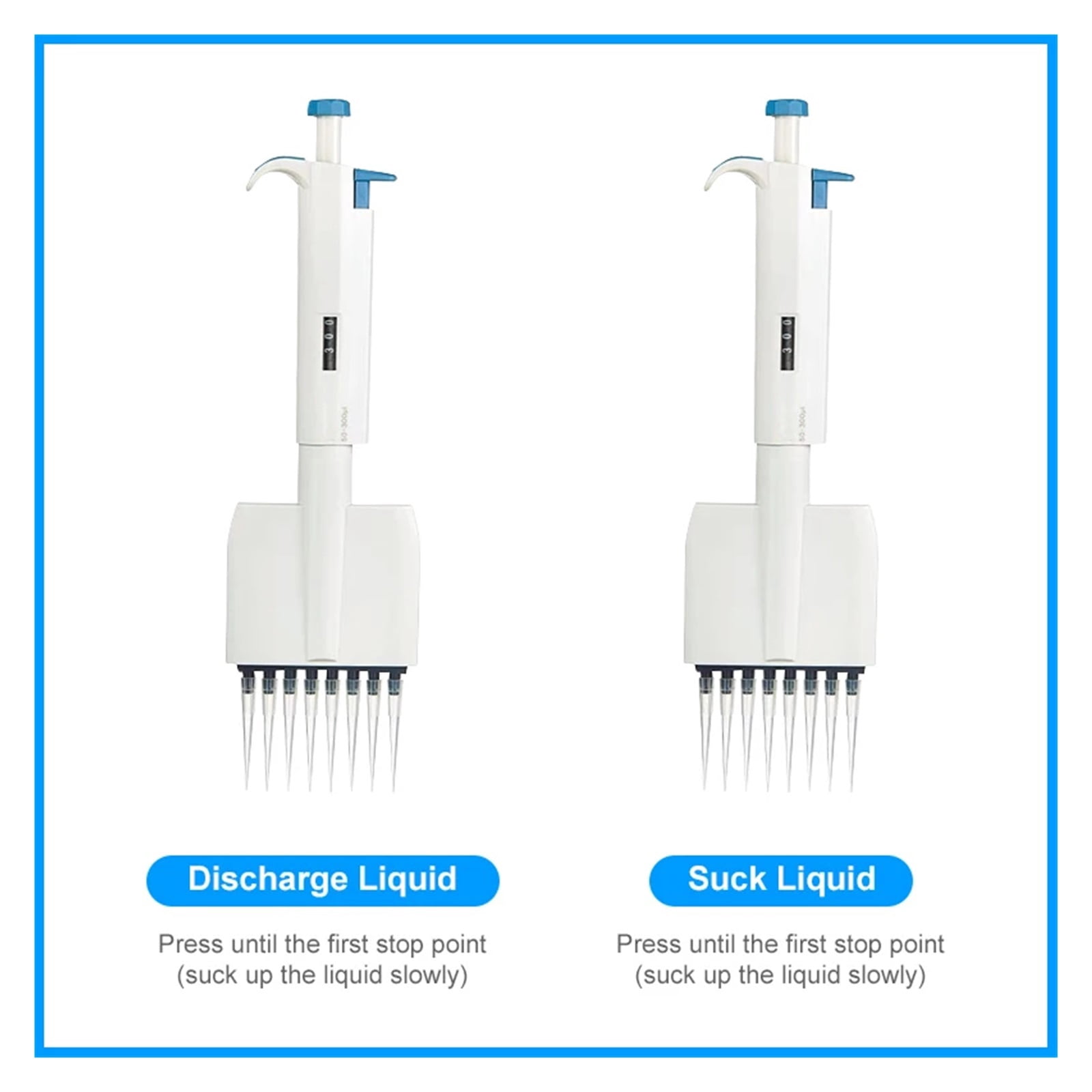 Multichannel Pipette Accurate and Calibrated pipette Mechanical Adjustable Volume Pipettor 8/12 Channels ,Precision & Accuracy