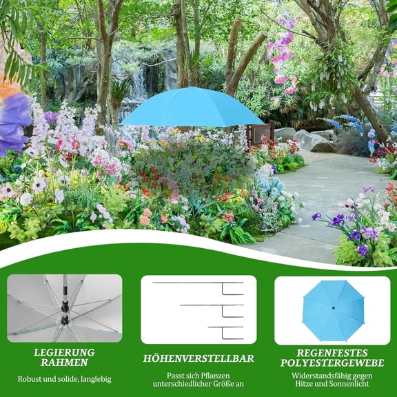 Plant Umbrella, Plant Umbrellas for Outdoor Plants, Garden Umbrella Shade for Potted Plants and Garden Beds, Provide Shade to ‌Defend Plants From Blazing Sun(Blue,23.6in)