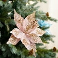 thumbnail image 4 of Specollect Clearance 3Pcs Large Magnolia Christmas Flowers Oversized Magnolia Artificial Flowers for Tree Decor Faux Magnolia Christmas Stems with Glitter, Pearl Ornaments for Xmas Wreath, 4 of 5