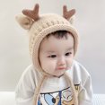 thumbnail image 2 of Baby Hat Cute Little Elk Toddler Warm Earflap Beanie para Otoño Invierno (Khaki) JAMW Sencillez, 2 of 5
