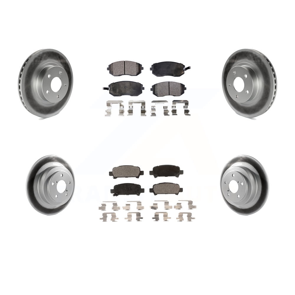 Front Rear Coated Disc Brake Rotors And Ceramic Pads Kit For Subaru