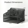 thumbnail image 3 of Marbrasse Mesh Metal Desk Organizer with Sliding Trays, Multi - Compartment Desktop File Organizer for Office Supplies, Documents, Folders, Black, 3 of 8