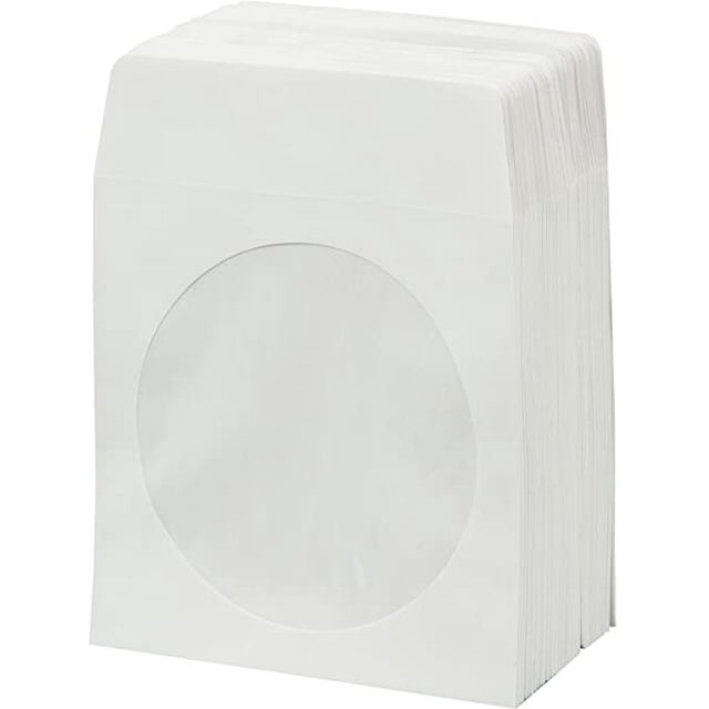 BestDuplicator Enveloppes en Papier Cd/Dvd Blanc avec Rabat et Fenêtre Transparente (400 Manches) Blanc