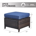 thumbnail image 3 of Giantfurnni 2 Peices Patio Rattan Ottomans, Outdoor Wicker Footrests with Cushions for Porch Backyard Deck, 3 of 7