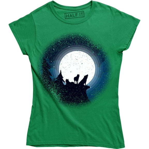 2 Scary Wild Werewolf Howling On Moon - Women's Gift T-Shirt