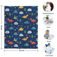 thumbnail image 4 of Dark Blue Dinosaurs ROAR Pattern Blanket,Comfortable Soft Flannel Throw Blanket,All Season,Warm Lightweight Blankets for Sofa Bed Couch Living Room Chair,30"x40", 4 of 4
