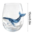 thumbnail image 3 of Yardvibe Artisanal Blue Ringed Glassware, 3D Stemless Wine Glasses, Handcrafted Marine Animal Bar Glass, Coastal Home Decor Gift for Ocean Lovers (A), 3 of 7