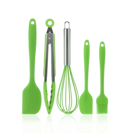 

5-Piece Cooking Whisk Kitchen Utensils Brush Non-stick Cookware Silicone Spatula Tool Set