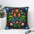 thumbnail image 4 of Yiaed Roosters and Flowers Print Pillow Covers Super Soft Decorative Square Throw Pillow Covers Case Cushion Covers for Sofa Couch Bedroom Car Decor（No pillow core）-12"x12", 4 of 7