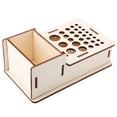 thumbnail image 4 of Delaman Support à Outils Multi-Trous DIY Rangement Outils Support en Bois Tige en Cuir Boîte de Rangement, 4 of 8