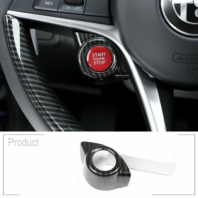 Suitable for Alfa Romeo Giulia Stelvio 2017 18 carbon fiber start stop engine button decoration-