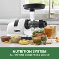 thumbnail image 5 of Omega Cold Press Juicer Machine, Vegetable and Fruit Juice Extractor and Nutrition System Makes Nut Milks Baby Food and Sorbets, Triple-Stage 80-RPM Slow Masticating Juicer, 200-Watts, Chrome, 5 of 13
