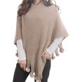 thumbnail image 2 of Autumn And Winter Cape Cape Fringe Horn Buckle Solid Color Irregular Double Fringe Cape Cape Warm And Thick, 2 of 6