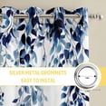 thumbnail image 6 of Blue Eucalyptus Kitchen Curtains Window Panels, Weeping Botanical Leaf Watercolor Insulated Window Treatment Curtain, Grommet Curtains for Bedroom/Living Room/Bathroom, 2 Piece 52"Wx45"L, 6 of 8
