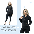 thumbnail image 5 of All in Beauty Black Stylist Jacket Long Sleeve. Top Scrubs for Women, Stretchy Fabric Aestheticians Uniform for Spa.(S), 5 of 5