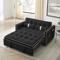 thumbnail image 2 of Aukfa Pull Out Sofa Bed, Tufted Convertible Sleeper Sofa Futon Sofa for Home Office, Velvet, Black, 2 of 10