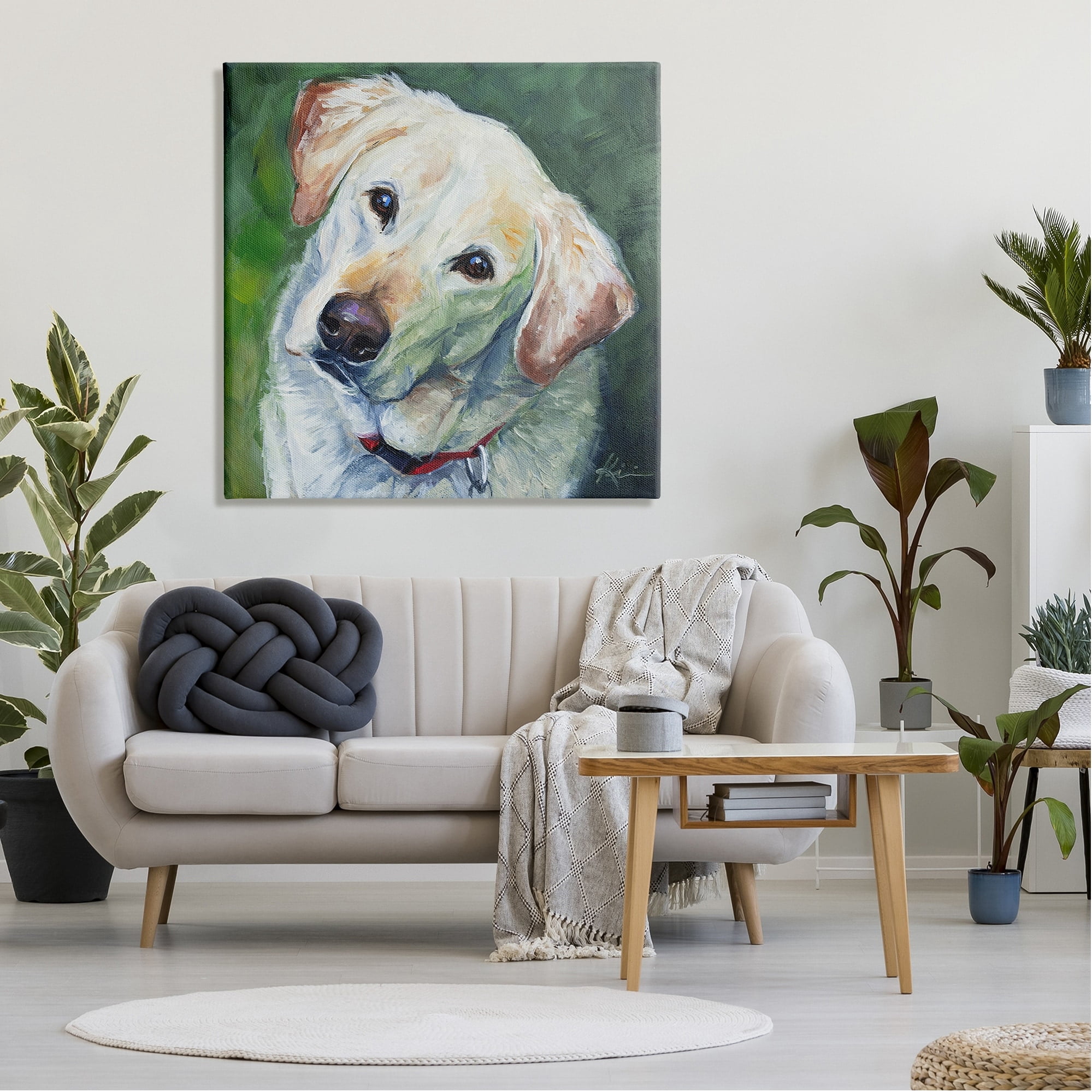 Stupell Industries Labrador Dog Pet Portrait Animals & Insects Painting Gallery Wrapped Canvas Print Wall Art