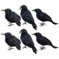 thumbnail image 2 of 6 Pack Halloween Realistic Black Crow Decorations Lifelike Feathered Ravens with Clips Party Props for Fence Tree Pumpkin Indoor Outdoor Decor, 2 of 8