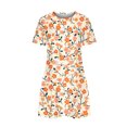 thumbnail image 5 of Ovzne Robes pour Femmes Robe Mode Robes d'Été Décontractées Col Rond Manches Courtes Robe Imprimée Robe de Vacances Manches Courtes Imprimée Liquidation, 5 of 5